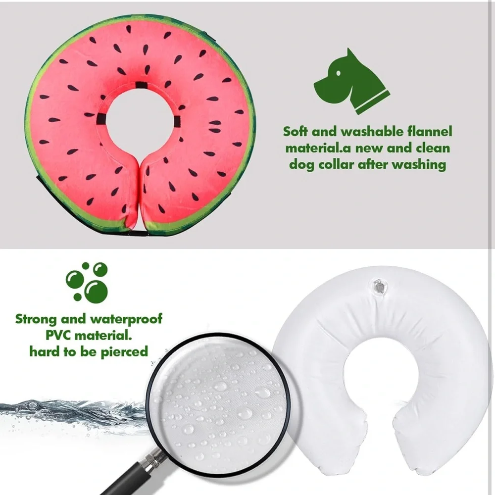 Watermelon Inflatable Dog Recovery Collar | Soft Cone Alternative XL